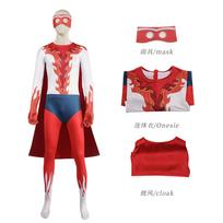 Helovino kostiumai Megamindo Cosplay Kombinezonas ir Apsiaustas Metro Miesto Anime Filmo Superherojus Bodis Karnavalo Šventės Cos Apsirengimas XL 55-60kg mėlyna