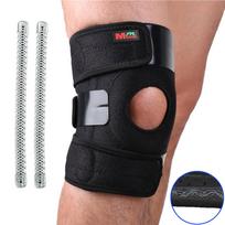 Reguliuojamo kelio sąnario sportinės kojos atramos petnešos, apsauginės pagalvėlės, rankovių dangtelis Patella Guard 2 spyruoklės B01-S 2 Springs juoda