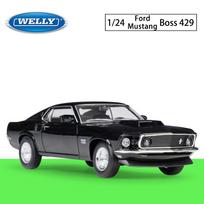 1/24 skalės „Welly“, 1969 m. „Ford Mustang Boss 429“ lydinio automobilio modelis, metalinės žaislinės transporto priemonės, automobilių modelis, didelis modeliavimas, kolekcija, dovanos vaikams 1/24-19.2x7.3x5.5cm raudona
