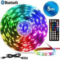 5M RGB LED juostiniai šviesos diodai su Bluetooth valdymu ir nuotolinio valdymo pulteliu, išmaniosios LED šviesos, spalvų keitimo juostelės šviesos, dekoratyvinis apšvietimas.