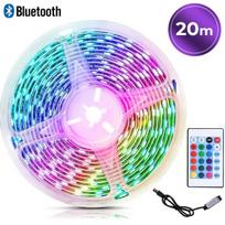 20 metrų RGB LED juostinė lemputė su „Bluetooth“ ryšiu, spalvotas LED apšvietimas, išmanusis valdymas telefonu