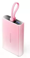 "Vention" 10000 mAh USB-C + "Lightning" + USB-A 22,5 W su LED ekranu rožinės spalvos
