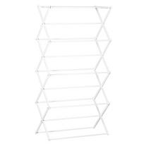 HOMCOM Drabužių arkliukas sulankstomas 8 pakopų bokštinis džiovintuvas metalinis plastikinis baltas 74x35x144cm