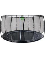 EXIT Dynamic ground level trampoline ø427cm with safety net - black