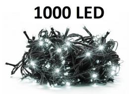 Kalėdinė lauko bei vidaus girlianda su 1000 LED šviesos diodų, lempučių, 63m, baltos spalvos