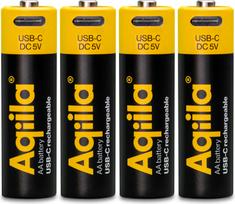 Aqiila - USB-C Rechargeable Battery - Size AA - 2000 mAh - 4 pack