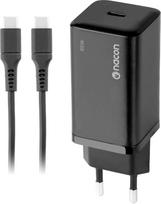 Nacon - 65W AC-adapter til Nintendo Switch II – 65W Ladeeffekt – Aftageligt 1,5 m USB-C Kabel (Sort)