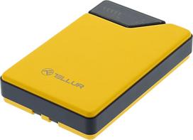 Tellur Power Bank 10000mAh, USB-C + Lightning cables built-in  yellow