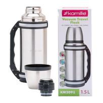 Termosas Kamille KM-2091 (1,5 l.) pagamintas iš nerūdijančio plieno su rankena ir dirželiu