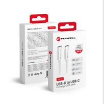 USB kabelis Forcell (C339) "USB-C (Type-C) to USB-C (Type-C)" (100W 5A) baltas 3M