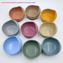 Silicone Baby Food Bowl with Suction Cup - Snail Design, Drop-Proof for Children Brown (Single Bowl)