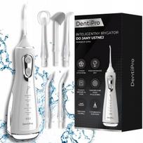 Belaidis burnos irigatorius DentiPro SWF-01 su 5 režimais, 5 antgaliais ir 300 ml bakeliu, baltas