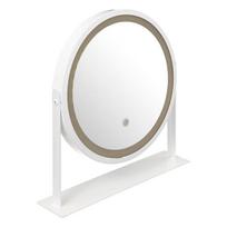 Kosmetinis veidrodis su LED apšvietimu, baltos spalvos, Ø 34 cm