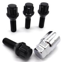4x Ratų užrakinimo varžtai Veržlės Auselės Smeigės M12x1.5 Šešiakampis 19mm 21mm BMW 1 3 5 7 Serijoms M1 Z3 Z4 Z8 E81 E82 E36 E46 E90 E92 E39 E60 juoda