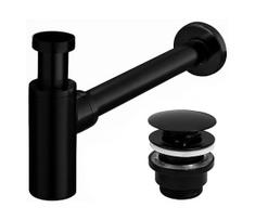 REA-A5215 - Praustuvo sifonas su CLICK-CLACK uždarymo mechanizmu, skersmuo 6,4 cm, matinė juoda