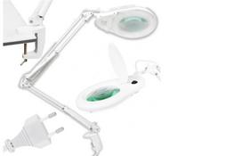 LED didinamasis stalo šviestuvas ZD129A, 5 dioptrijų, 80 LED, 15 W, su spaustuku, reguliuojamas