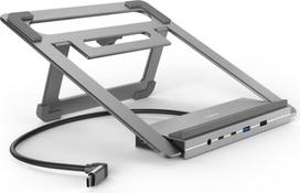 Hama 00200139 Connect2Office Stand, USB-C dock, 12 ports, 100 W, Gray