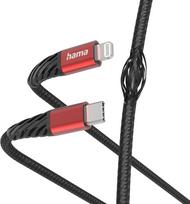 Hama 00201541 Extreme Charging Cable USB-C - Lightning 1.5m Nylon black/red