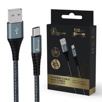 Extralink SMART LIFE CABLE 15W, USB-A to USB-C, 120cm, Nylon Braided, 5V 2.4A/3A, Black