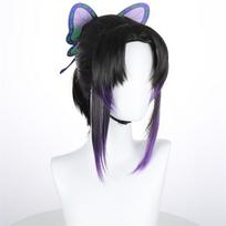 Demon Slayer Shinobu Drugelio Cosplay Perukas Sintetinis Trumpas Tiesus Perukas Anime Coser Miela Mergaitė Aukštos Kokybės Perukas Helovino Šventei as the picture-Image size