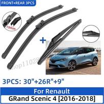Renault GRand Scenic 4 2016-2018 30 +26 +9  Priekinio ir galinio valytuvų šluotelės Priekinio stiklo lango pjoviklio priedai 2018 juoda