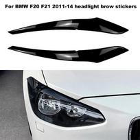 2 vnt. blizgios juodos spalvos automobilio priekinių žibintų antakių vokų dangteliai BMW 1 serijos F20 F21 standartiniam prieš patobulinimą 2011-2014 m.