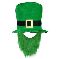 St Patrick Day Celebration Beard Hat Festival Theme Party Green Cowboy Hat Shamrock Clover Top Hat Irish Accessories 2