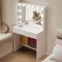 Modernus „Glamour Loft“ tualetinis staliukas su LED veidrodžiu