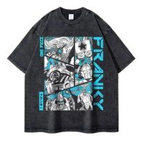 Roronoa Zoro marškinėliai Vintage skalauti Anime One P-Piece marškinėliai Streetwear Oversized L-Luffy Manga Viršūnės Marškinėliai Medvilnė S
