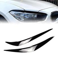 2 vnt. blizgios juodos ABS automobilio priekinių žibintų „blogos antakiai“ vokų apdaila BMW 1 serijai F20 F21 2015-2019 Lipdukai
