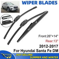 3PCS For Hyundai Santa Fe DM 2012-2017 26  + 14 + 13  Front Rear Wiper Blades Windshield Windscreen Window Cutter Accessories juoda
