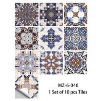 40 Retro Stiliaus Pilkos Spalvos Plytelių Rašto Matinis Grindų Lipdukas Virtuvės Plytelė Stalviršio Renovacija Vandeniui Atsparus Sienų Lipdukas Mz-6 10*10*10pcs