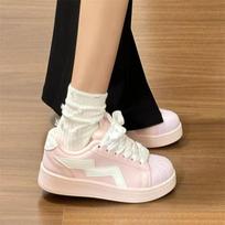 Pink shell head classic bread shoes women's autumn new student little white shoes versatile casual board shoes 35 rožinė