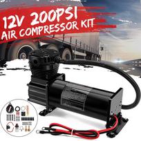 200PSI 444C 12V Maksimalus rago oro kompresoriaus komplektas su relėmis, jungikliu, juodas, sunkvežimiui, laivui