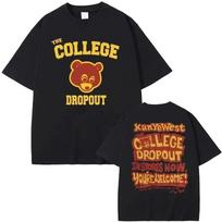Best Famous Kanye West The College Dropout Tee Men Women Print Cotton T Shirt Short Sleeve Tshirt Summer Oversized T-shirts Tops S juoda
