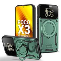 Skirtas Xiaomi Poco X3 NFC dėklas Magsafe magnetiniam belaidžio įkrovimo dėklui PocoX3 X3 X 3 Pro žiediniam stovui telefono galinis dangtelis For Poco X3 raudona