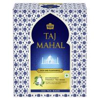 Taj Mahal arbatos pakeliai 100 vnt. Aukščiausios kokybės apelsinų skonio chai mišinys. Sodrus aromatas. Auksinis užpilas gaiviam skoniui ir patogiam kasdieniam arbatos gėrimui.