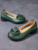 Madingi GKTINOO Pavasario Vasaros Moteriški Aukštakulniai Retro Lady Vidutinio Aukščio Kulniukai Įslystami Gėlių Aukštakulniai Rankų Darbo Moteriški Tikros Odos Batai 35