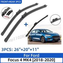 Ford Focus 4 MK4 2018-2020 26 +20 +11  Priekiniai Galiniai Valytuvų Šluotelės Priekinio Stiklo Langų Pjoviklio Priedai 2019 2020 juoda