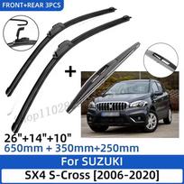 3 VNT. SUZUKI SX4 S-Cross 2006-2020 26 +14 +10  Priekinio ir galinio valytuvų šluotelės Priekinio stiklo lango pjovimo priedai juoda