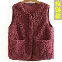 Middle-aged and old vest female grandma cotton vest velvet thickened vest winter mother warm vest jacket outside 3XL [Recommended 80--55 kg]