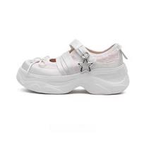 Horse speed fashion bow breathable mesh Mary Jane single shoes women's small height increase casual sports sandals 35