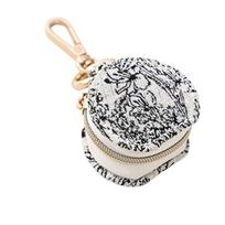 PU Leather Jewelry Organiser Keychain With Zipper Closure For Travel Elegant Rings And Accessories Storage Case įvairiaspalvis