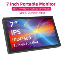 7 colių nešiojamas monitorius 1024x600 IPS LCD HDMI suderinamas VGA AV įvestis DC Type C maitinimas ekranas PC nešiojamam kompiuteriui kamerai
