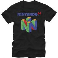 JRJZ Vasariniai vyriški marškinėliai Naujos mados su spaudu Nintendo Vyriški N64 logotipo trumpomis rankovėmis kasdieniai grynos medvilnės marškinėliai vyrams #913113 S juoda