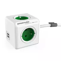 Allocacoc PowerCube Extended USB Green 1,5m cable (FR)
