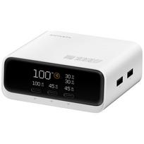 4smarts White Desk Charger GaN Screen 100W 3xUSB-C+2xUSB-A