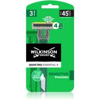 Wilkinson Sword Quattro Essential 4 Sensitive Precision vienkartiniai skustuvai 3 vnt.