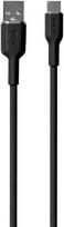 PURO maitinimo ir duomenų sinchronizavimo minkštas laidas iš USB-A į USB-C 1,5 m, 1,5 m, USB A, USB C, juodas