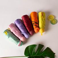 Retro aliejinės tapybos automatinis skėtis nuo saulės ir lietaus – Moteriškas nešiojamas apsauginis nuo saulės skėtis 5-Fold Manual (Compact Pocket Umbrella)